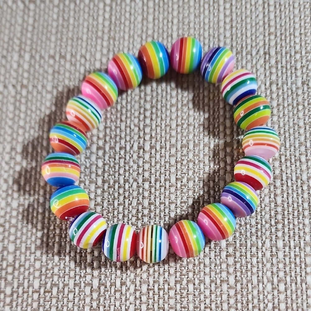 Colorful Striped Bead Bracelet